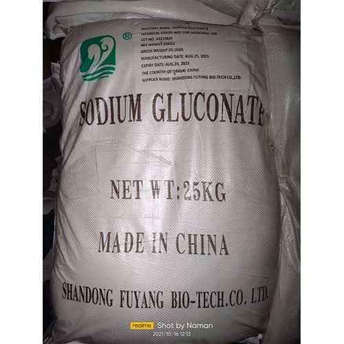 Sodium Gluconate white crystalline powder in packaging