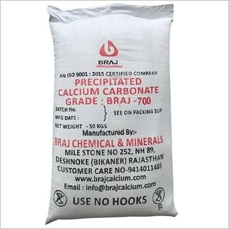 Bag of PRECIPITATED CALCIUM CARBONATE from BRAJ CHEMICAL & MINERALS